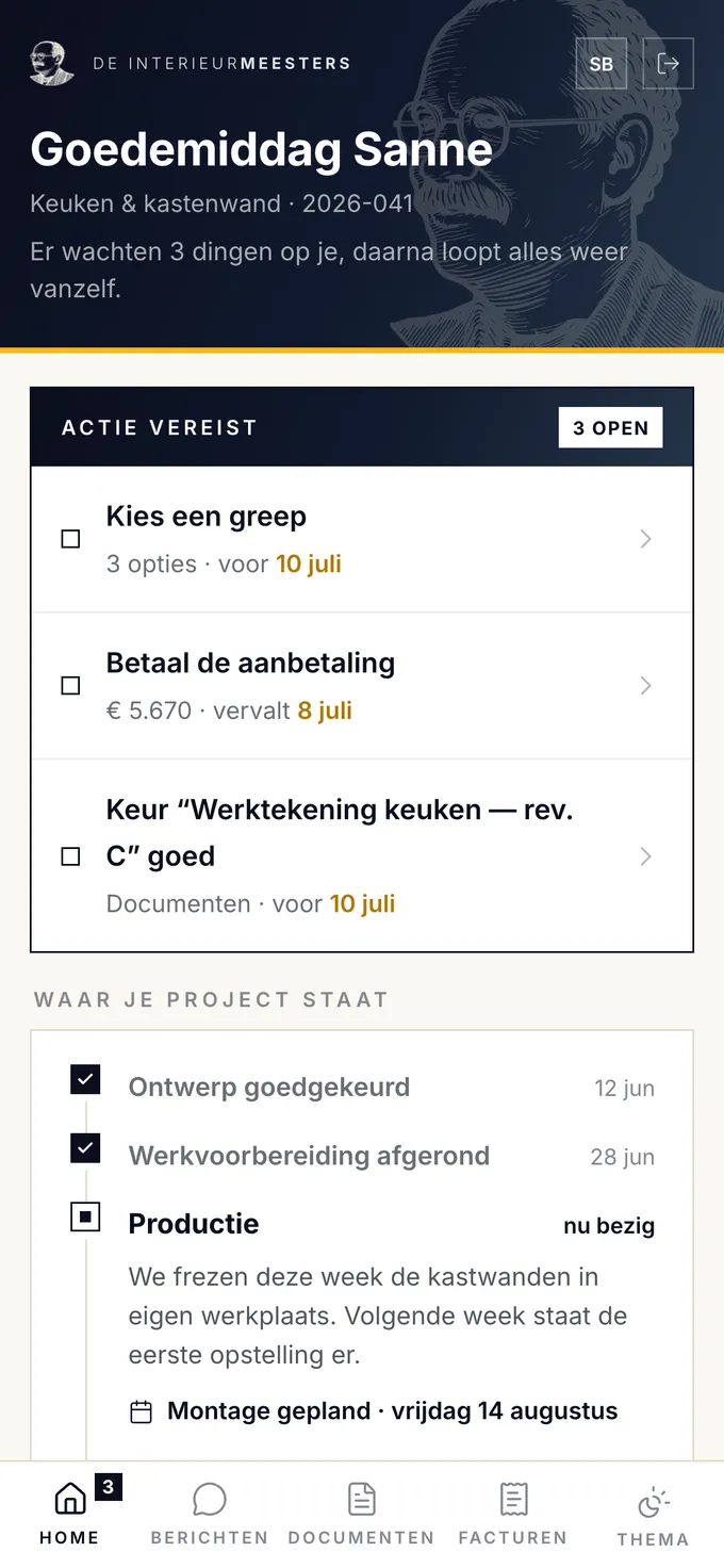 Klantportaal: overzicht van je project